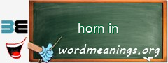 WordMeaning blackboard for horn in